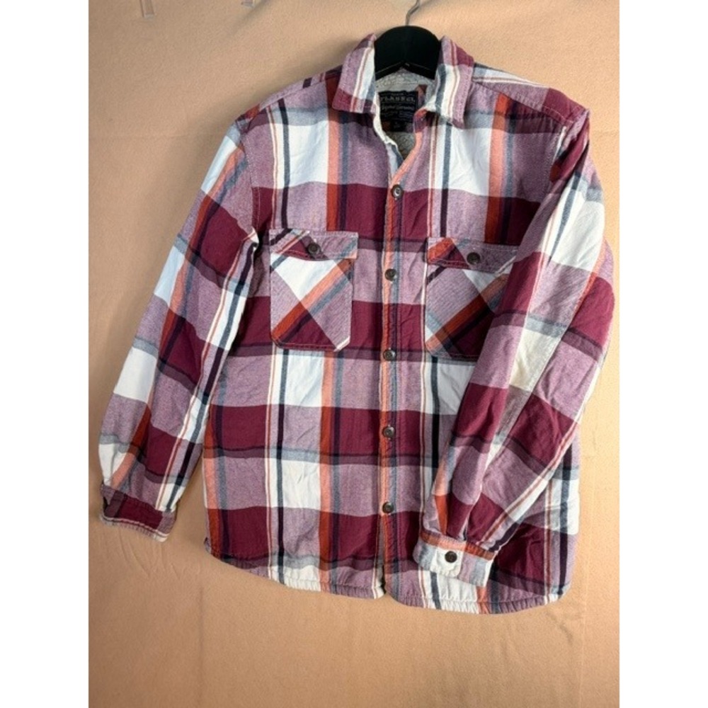 Old Navy Premium Flannel Sherpa Lined Plaid Shirt Jacket Men's Large